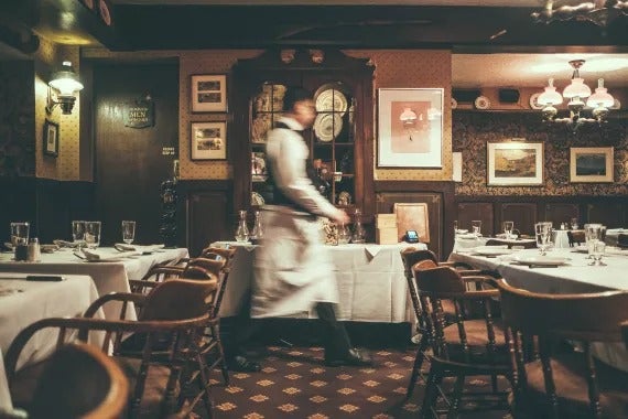 Dining room at Barberian’s Steakhouse in Toronto.