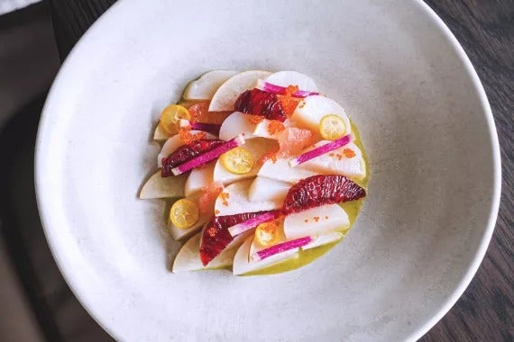 Scallop dish at Published on Main in Vancouver.