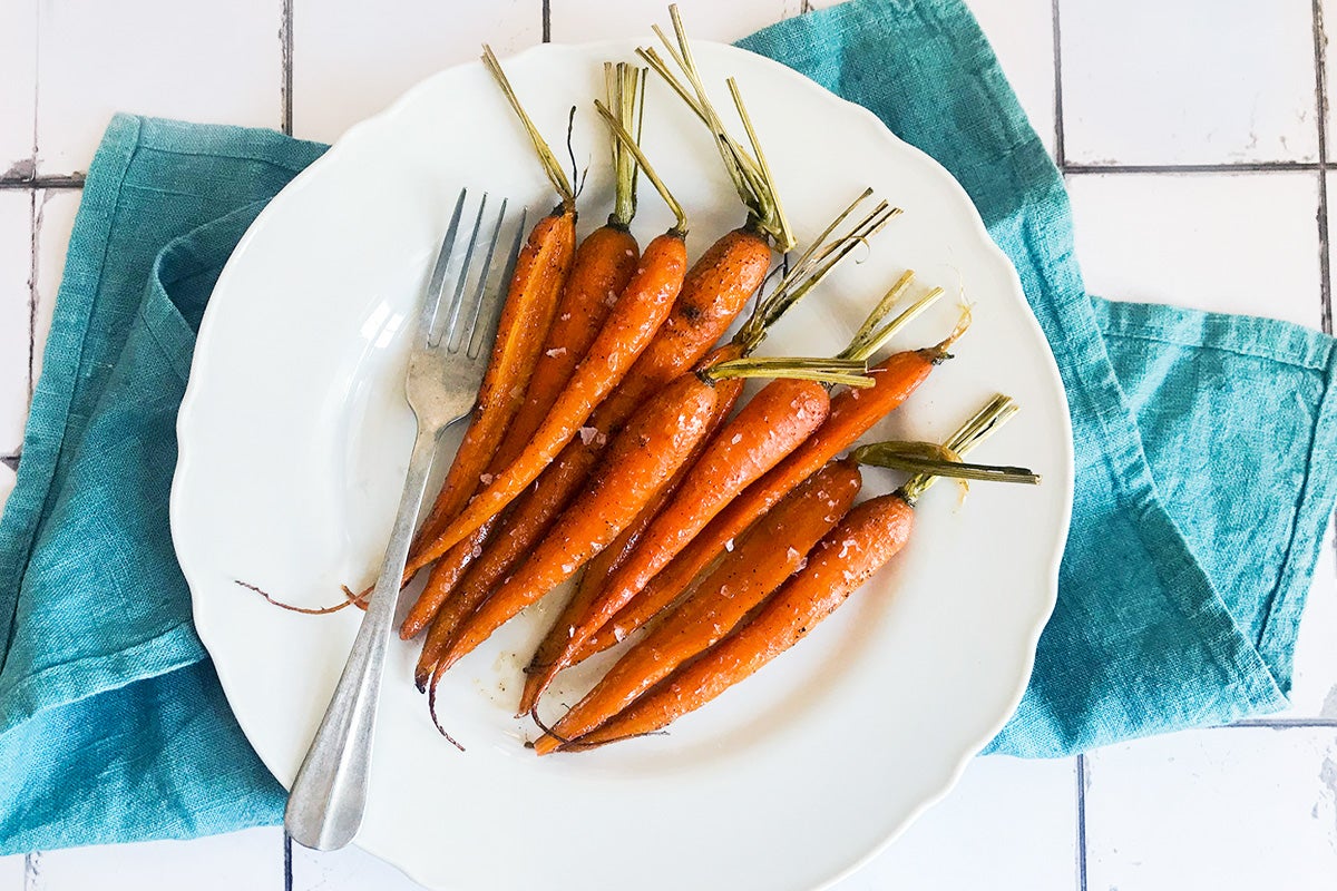 Maple-glazed carrots.