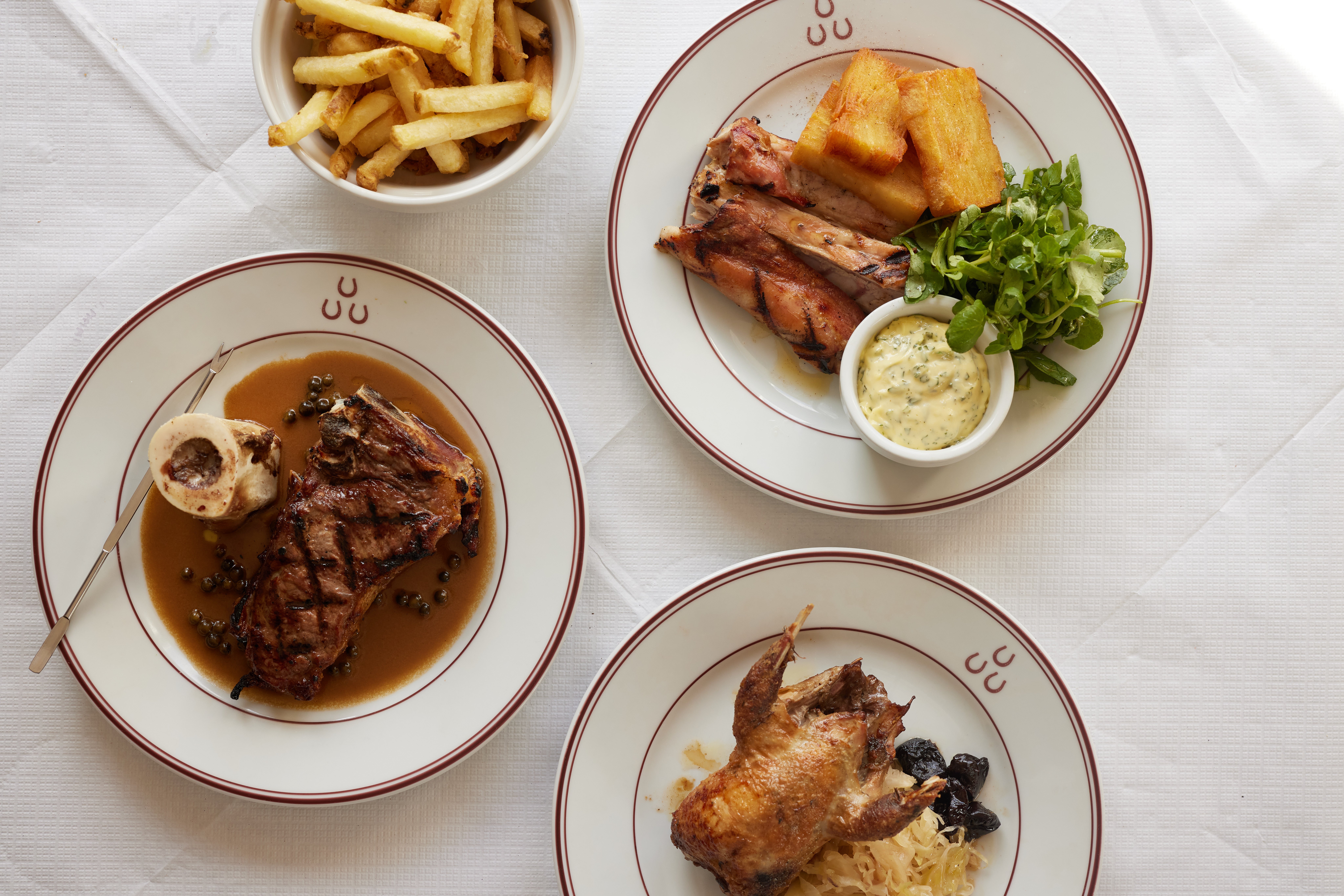 Dishes at The Three Horseshoes in Somerset.
