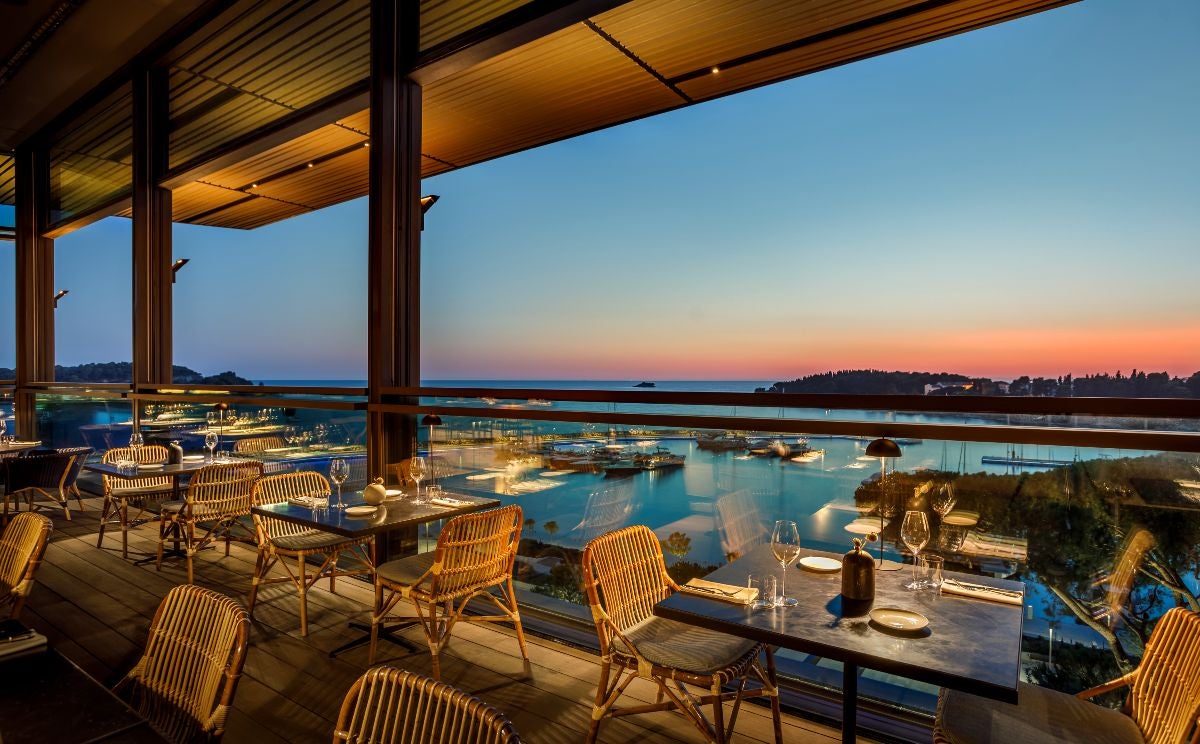 a fine dining restaurant with sea view