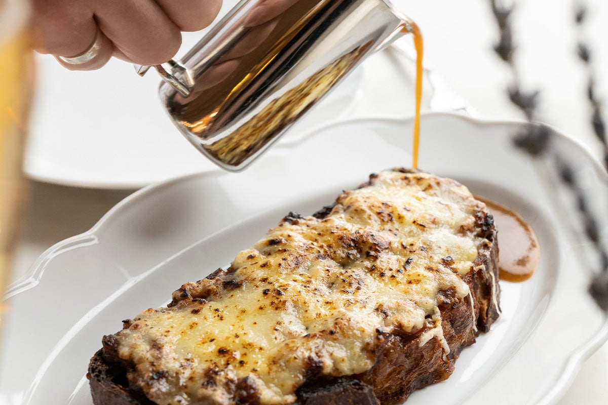 French onion tartine.