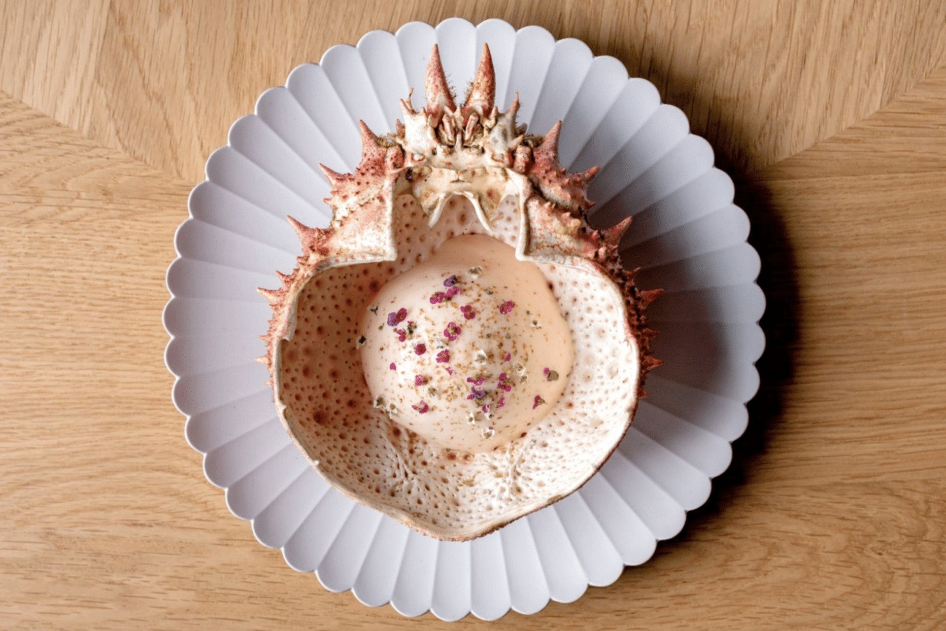 Crab dish at Hélène Darroze at The Connaught.