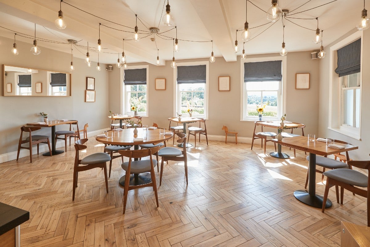 Dining room at Michelin-starred Hjem restaurant.