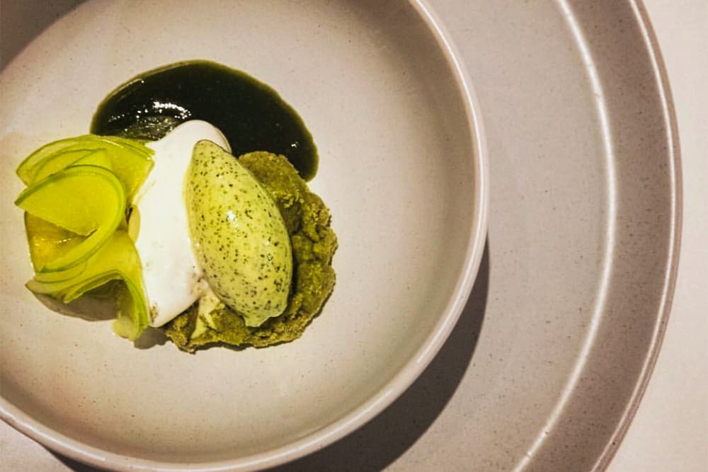 Nuema's dish with coca leaf