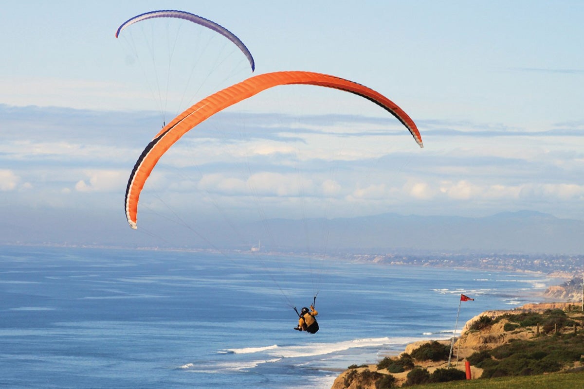 Paragliding at Torrey Pines in San Diego.