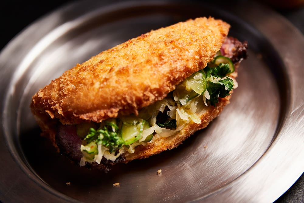 Carmichael's Jerk chateaubriand sandwich