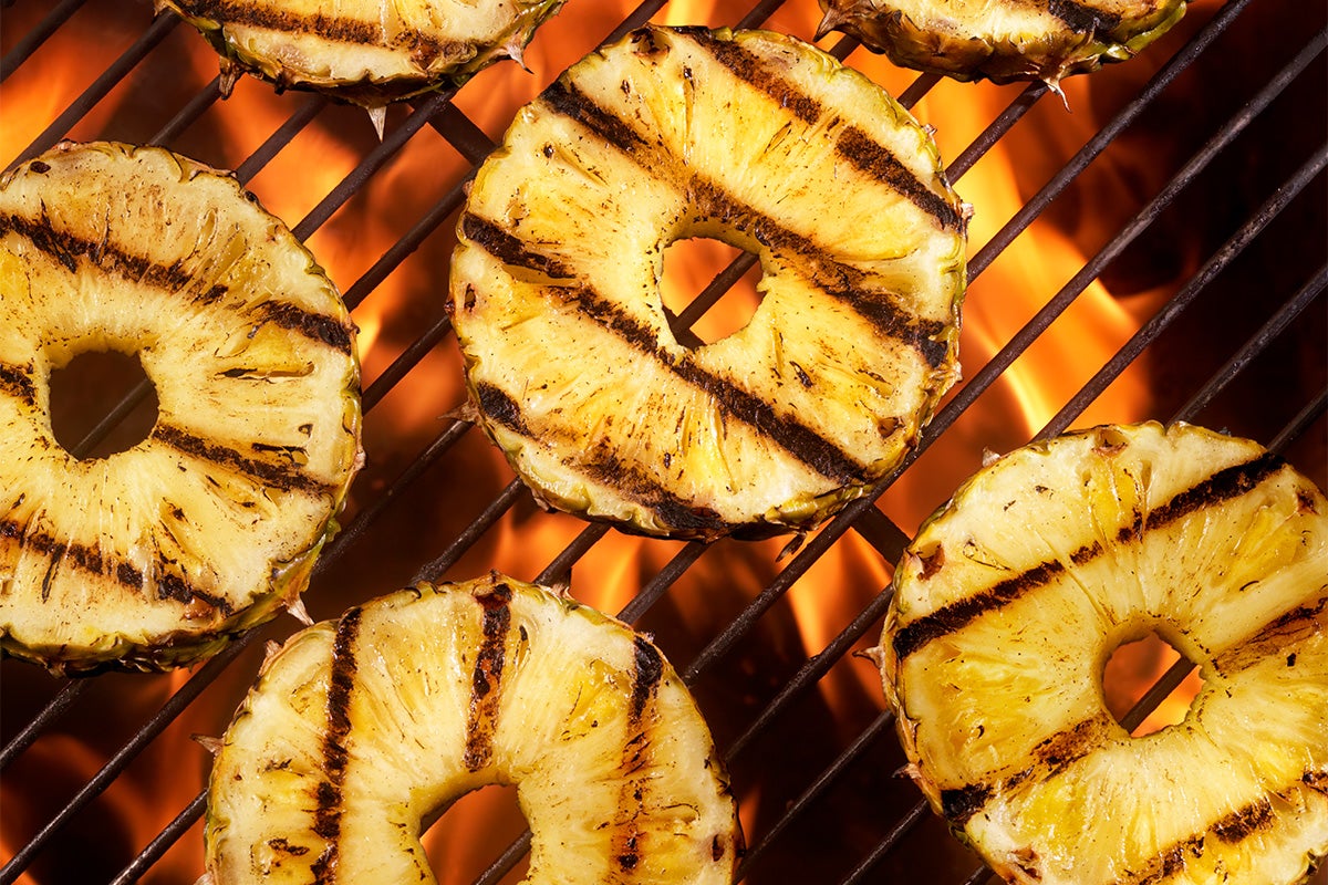 Pineapple on the barbecue.