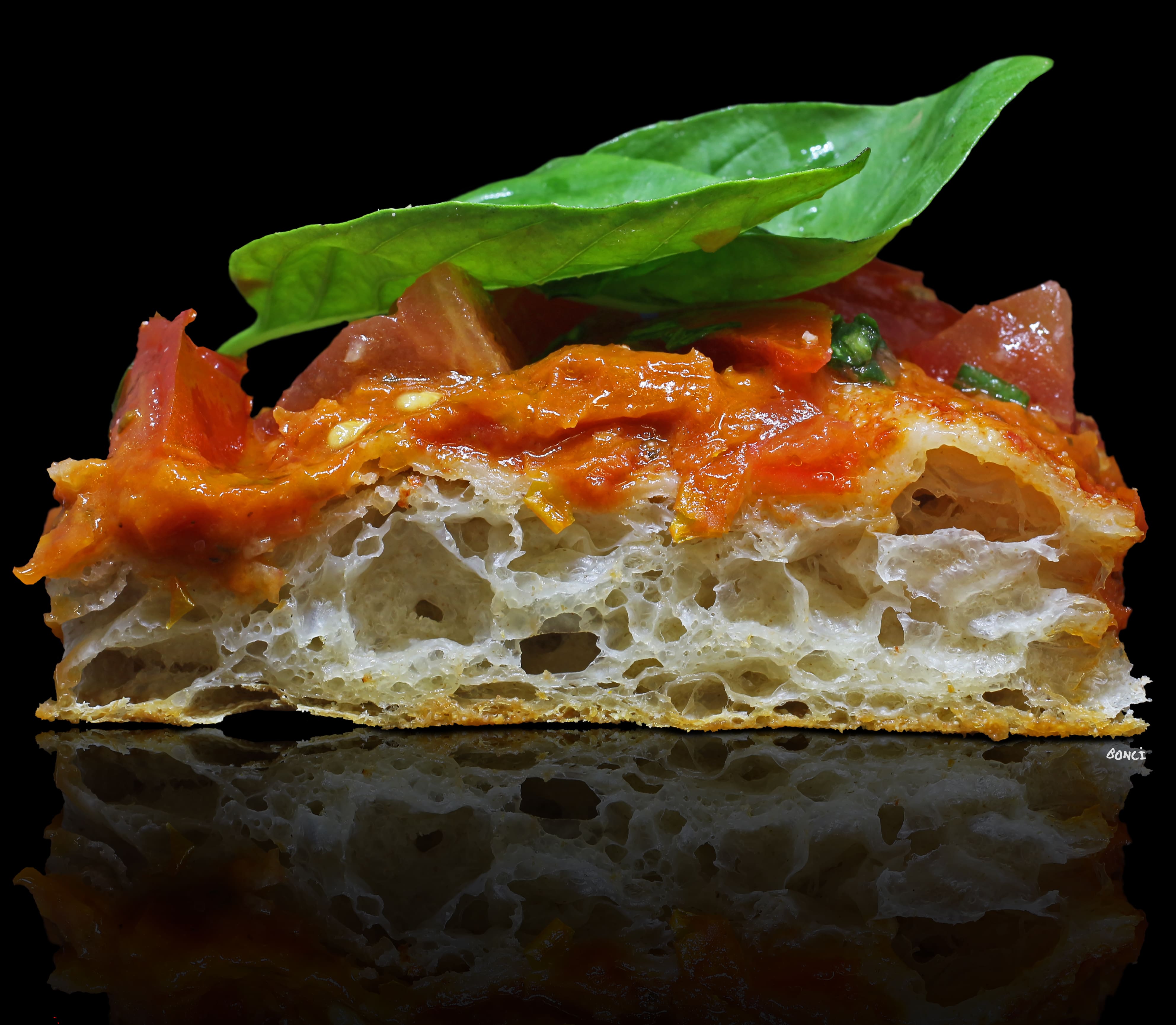 A slice of Gabriele Bonci's pizza