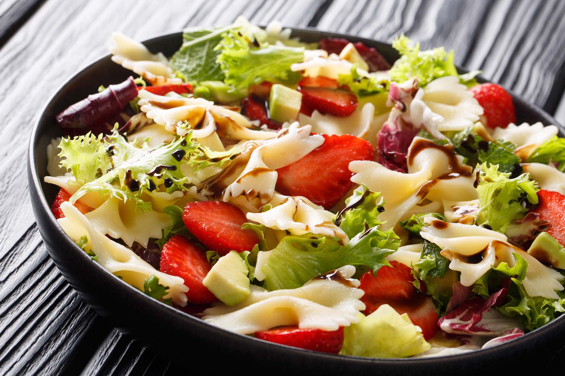 Strawberry pasta salad.