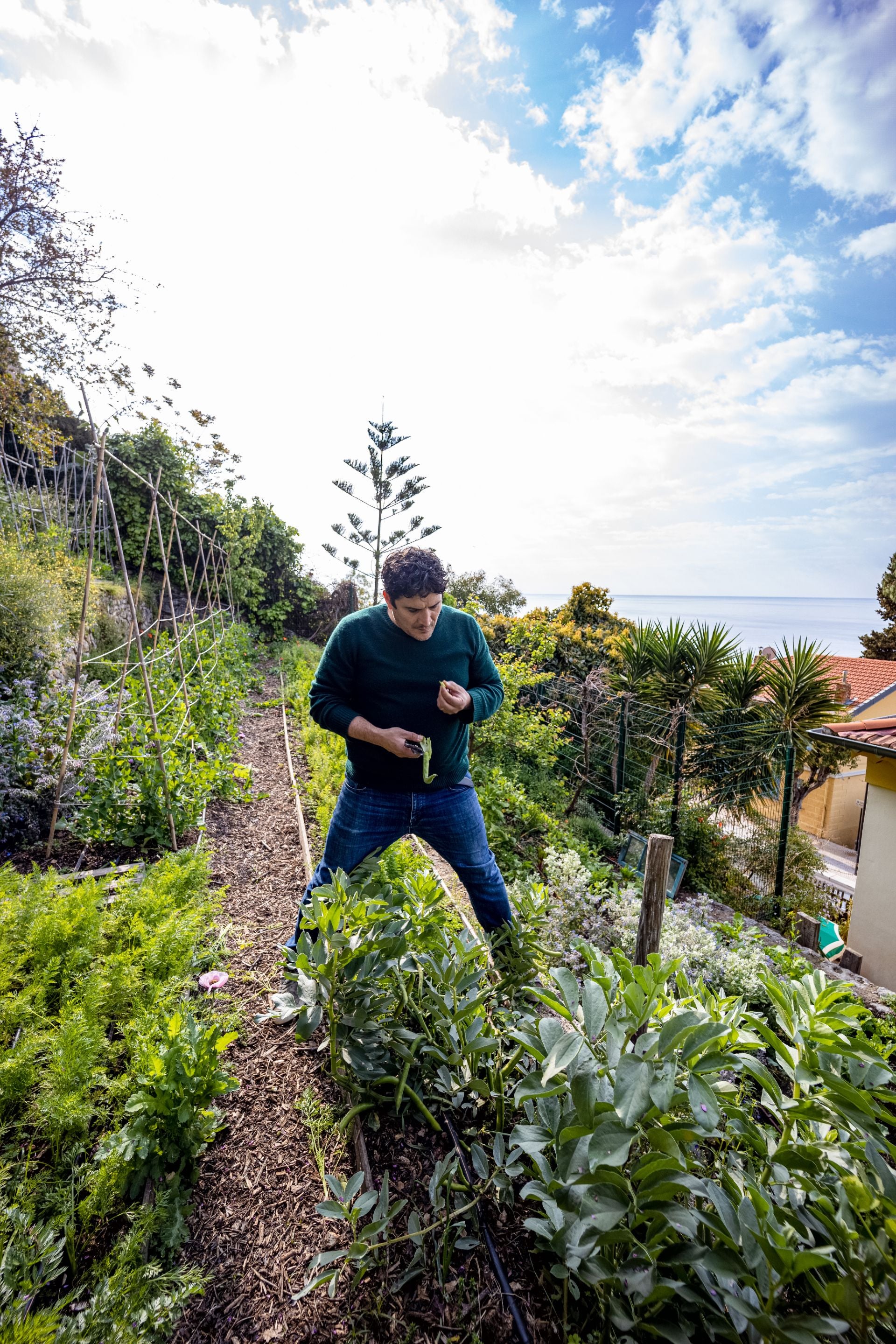 Mauro Colagreco in his restaurant garden