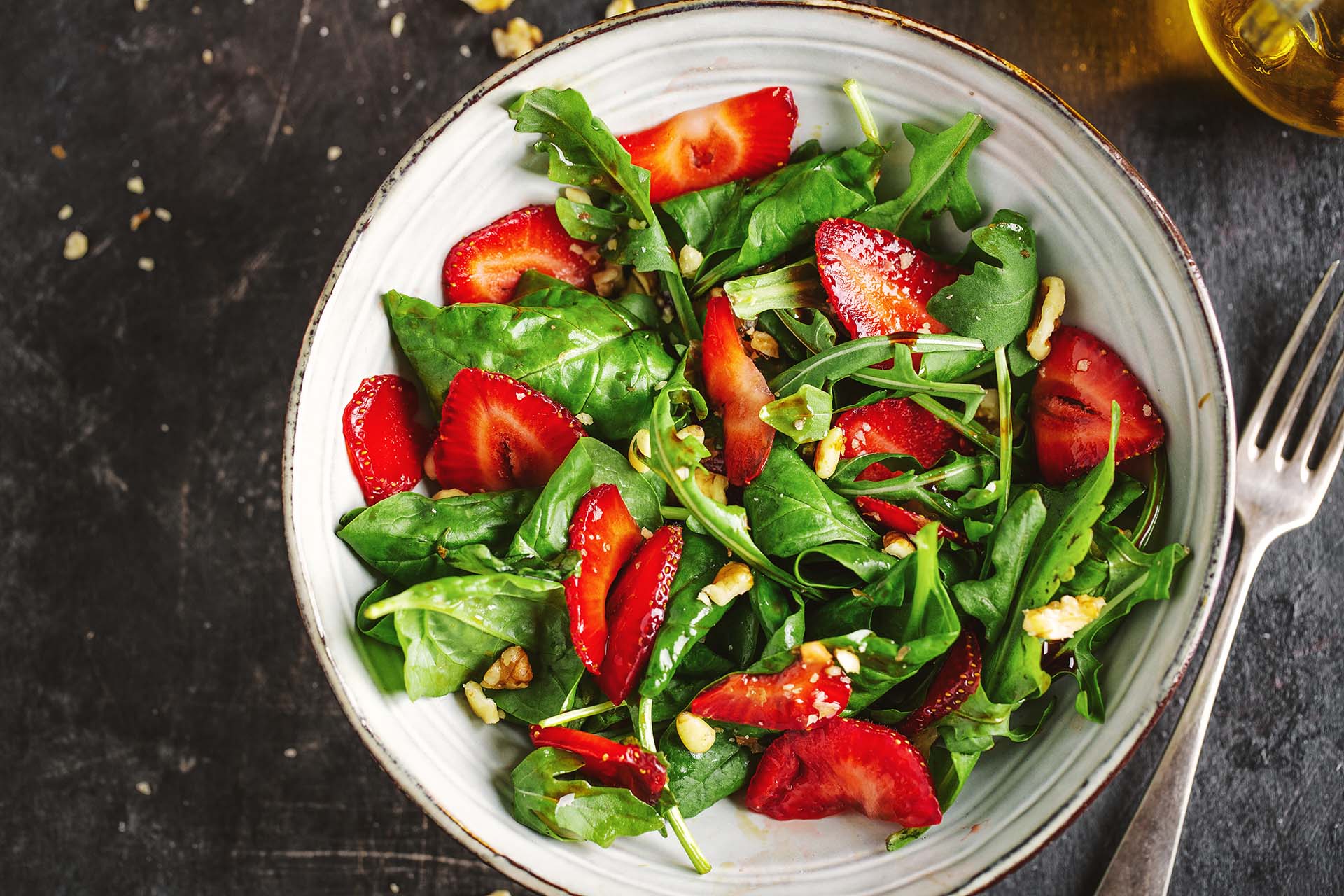 Spinach and strawberry salad.