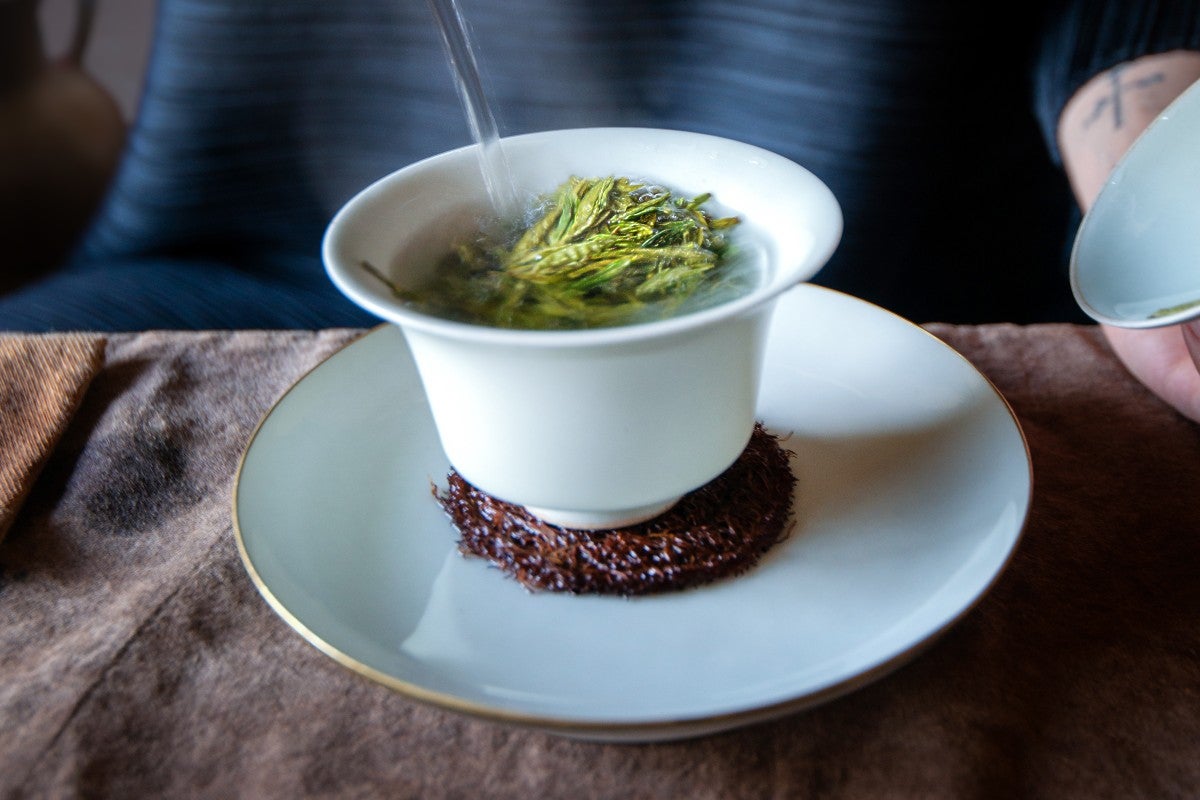 Longjing tea at Qingzhu Tea House in Hangzhou.