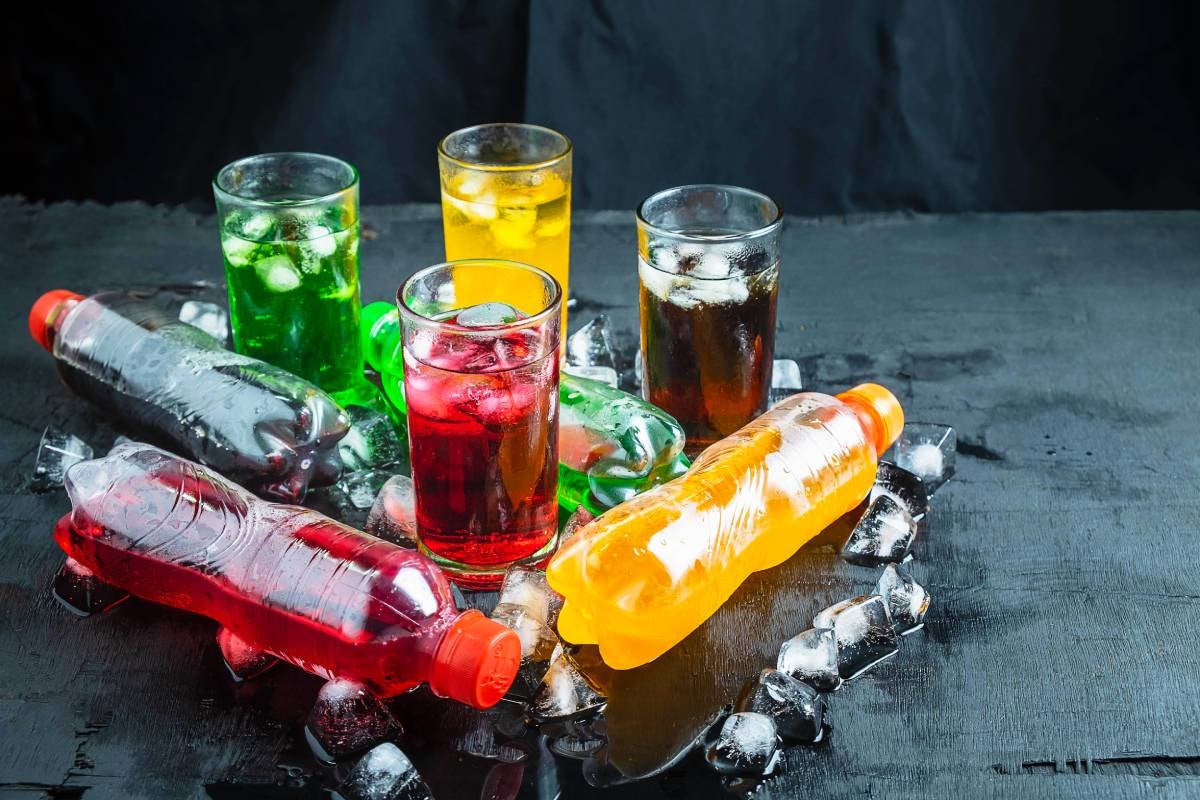 Some bottles of flavoured seltzer to create cocktails with rum