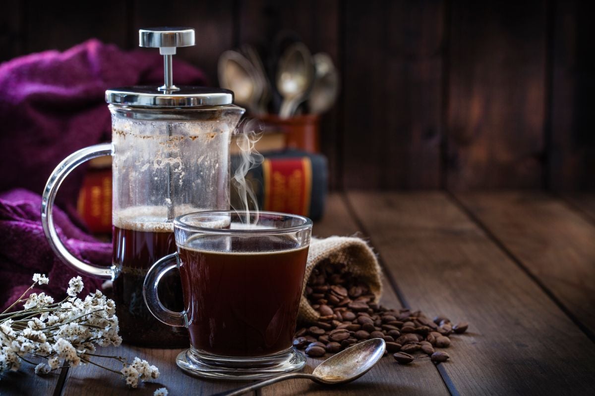 A picture of French press coffee machine