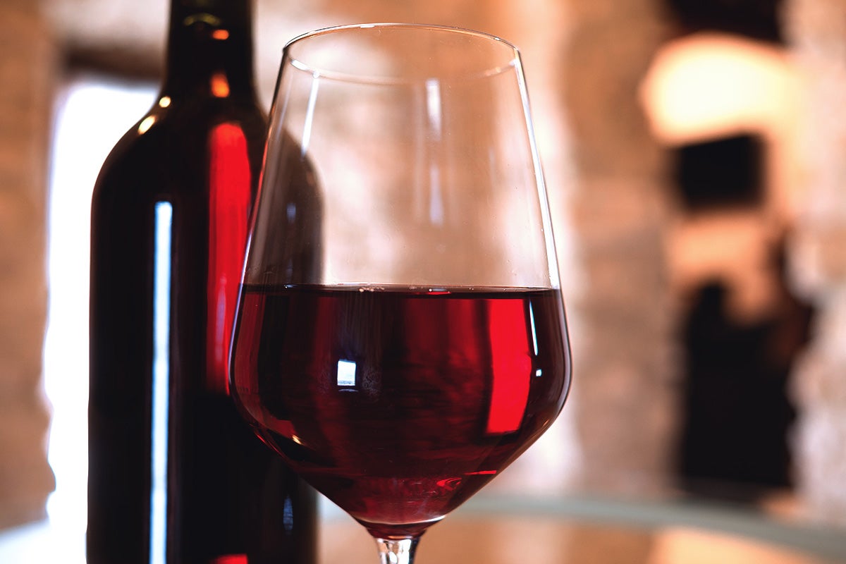 Glass of red wine