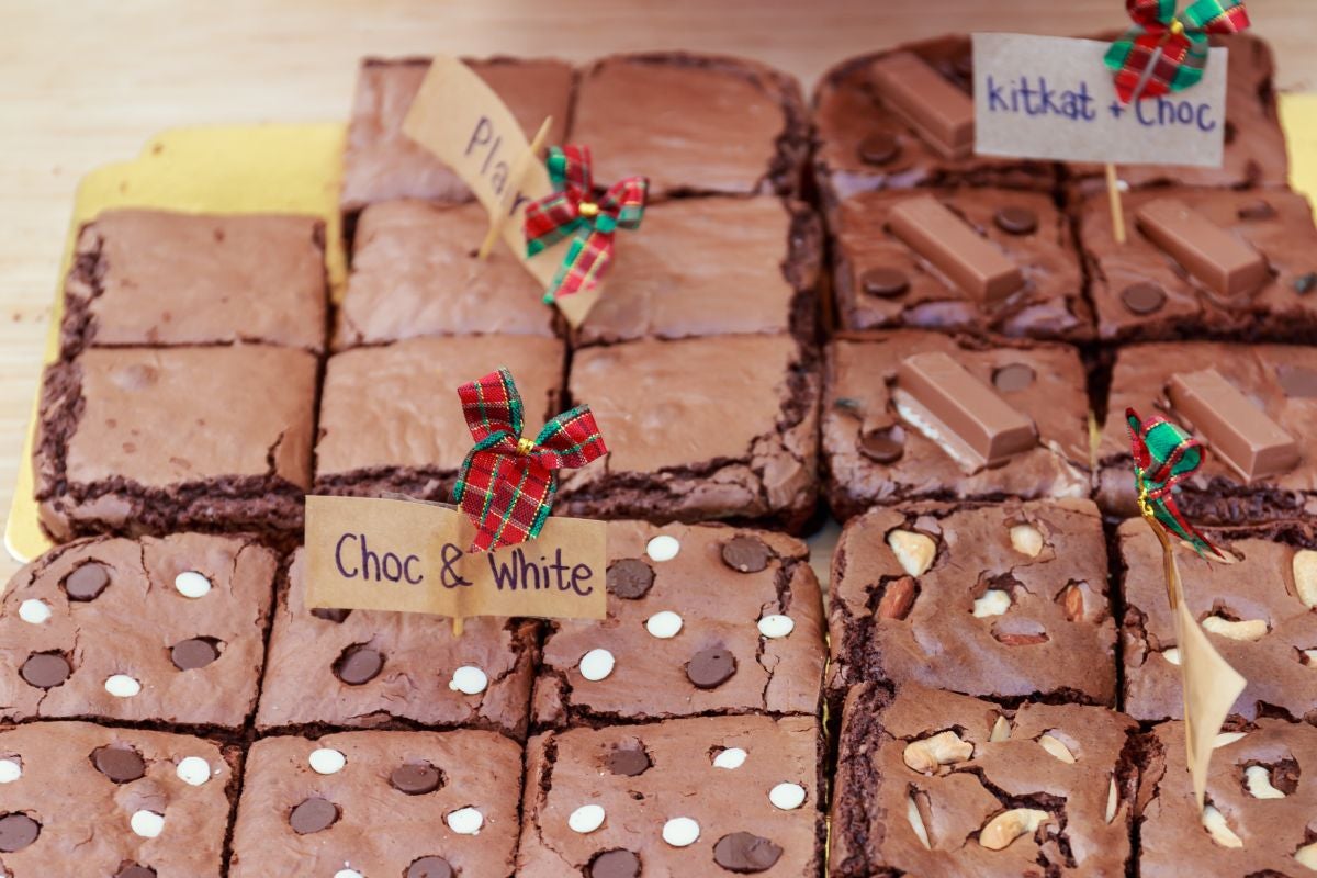 Some types of brownies baked with different recipes