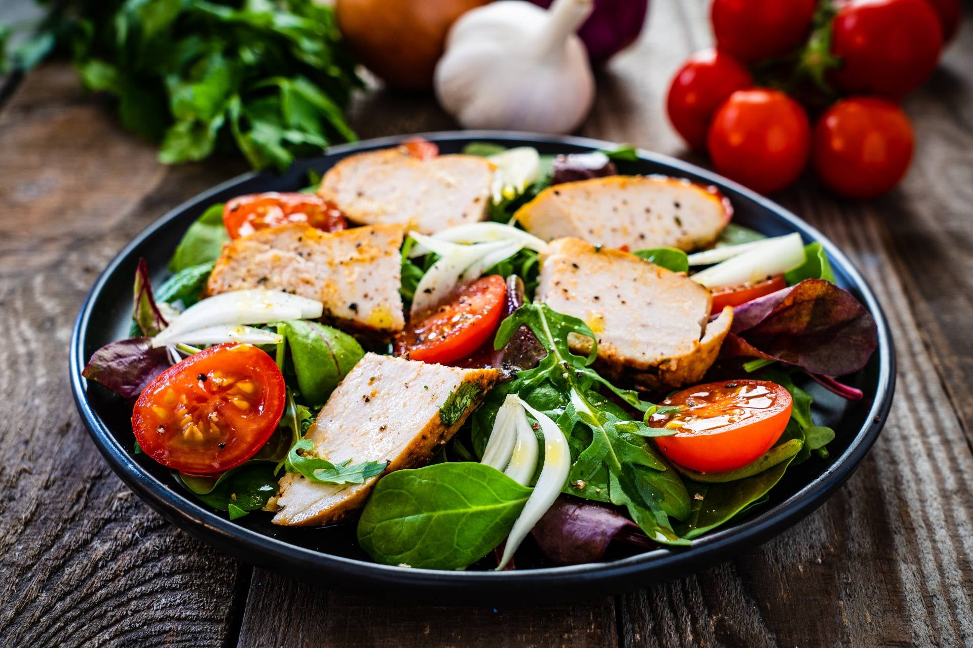 Chicken salad in a bowl.
