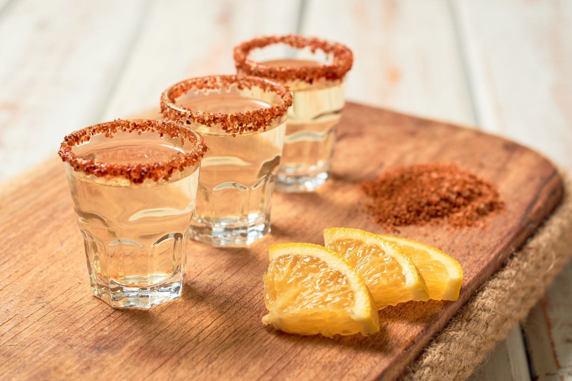Shots of mezcal.