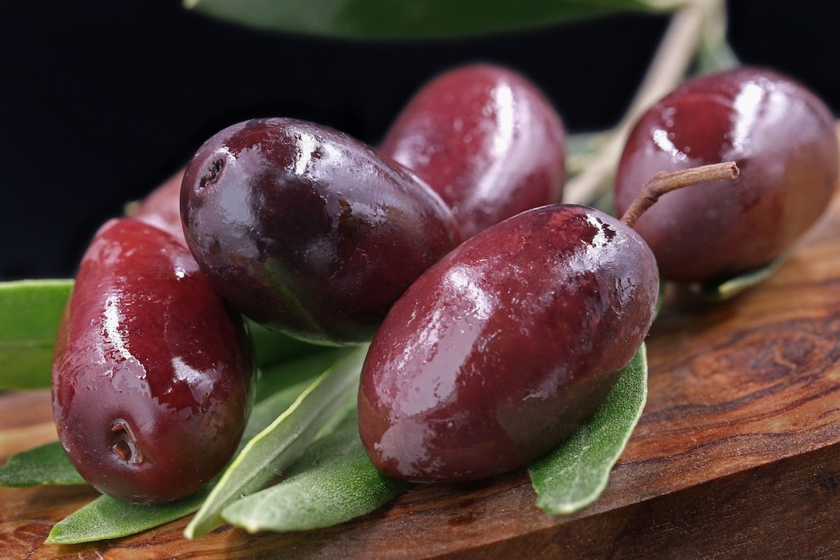 Some Kalamata dark purple olives from Greece