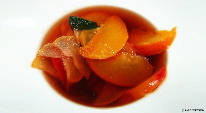 Brandy and Maple Syrup Infused Peaches Brandy and Maple Syrup Infused Peaches