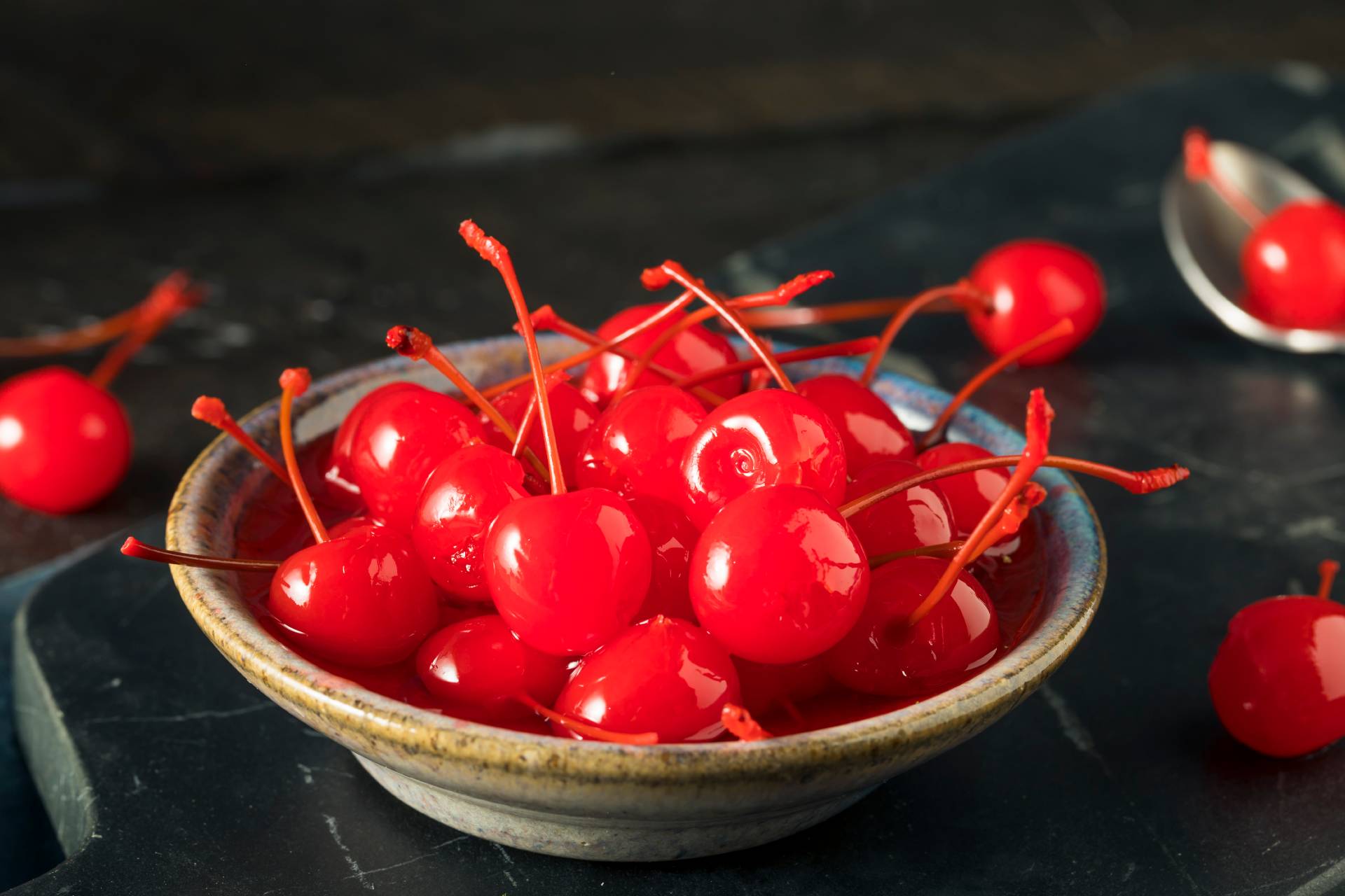 red maraschino cherries ©iStock
