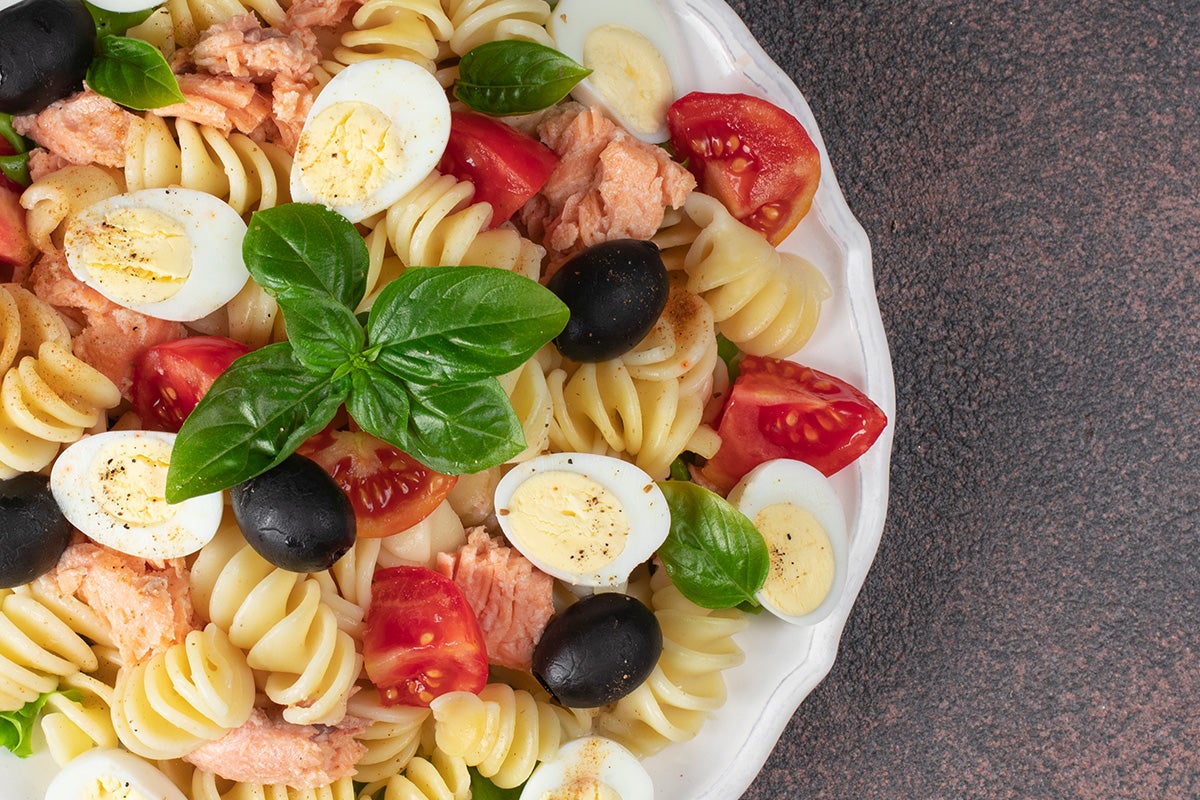 tinned salmon in a pasta dish