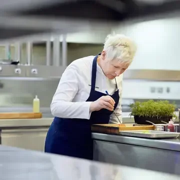 Chef Lisa Goodwin-Allen in the kitchen at Northcote.