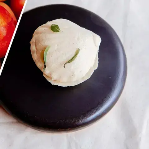 Overripe peaches and FrozeRipe Peach Smoothie by Dominique Crenn