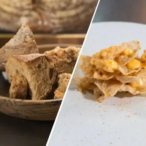 Stale bread and Yesterday’s bread with Scallop Roe Taramasalata by Sat Bains