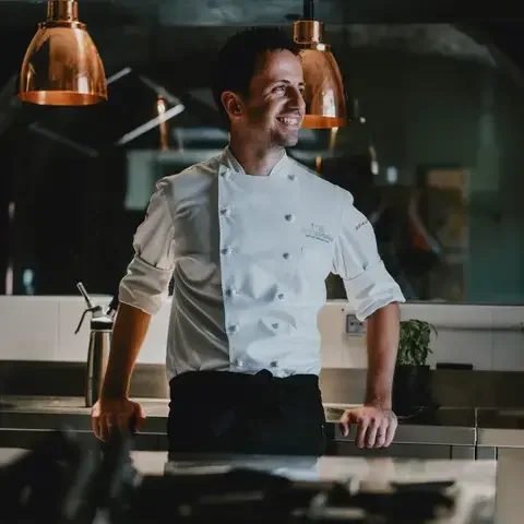 Chef Danilo Cortellini in the kitchen.