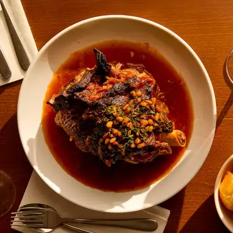Hogget with mint and pine nut sauce at The Camberwell Arms.