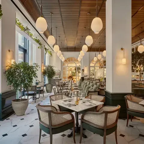 The dining room at Whiteley's Kitchen in London.