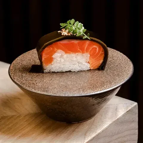 A piece of sushi at Sushi Amamoto in London.