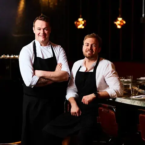 Chefs Will Murray and Jack Croft at Fallow.