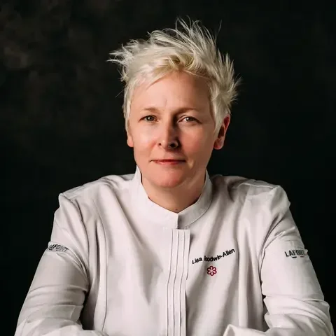 Chef Lisa Goodwin-Allen in chef whites.