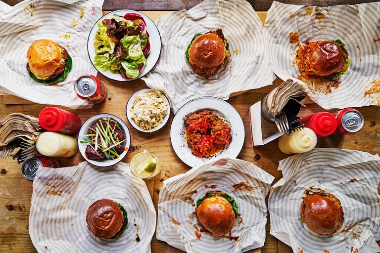 Burgers at Patty & Bun in London.