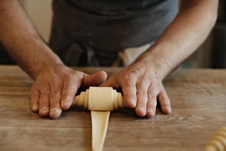 Croissant-making at Pophams in London.