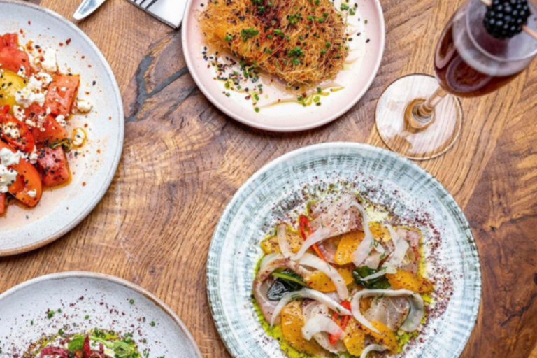 Dishes at Burnt Orange vegetarian restaurant in Brighton.