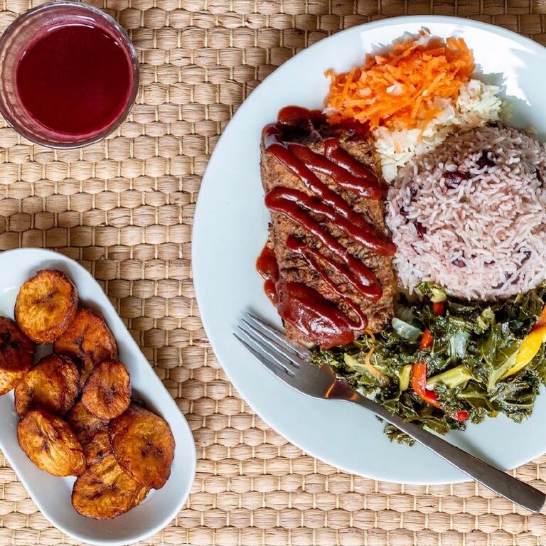 Dishes at Fi Real vegan restaurant in Bristol.