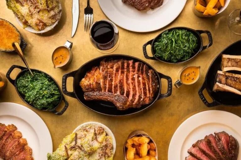 Steak and dishes at Hawksmoor.