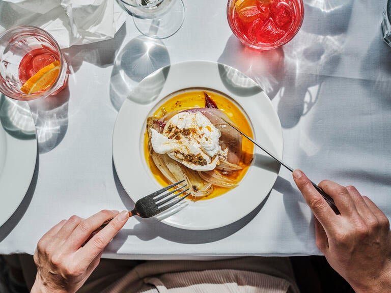 Burrata and onions at The Camberwell Arms in London.