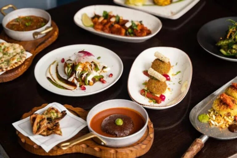 Dishes at Jamavar Indian restaurant in London.