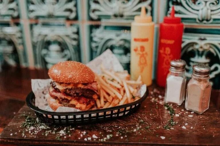 Burger at Lucky Chip in London.