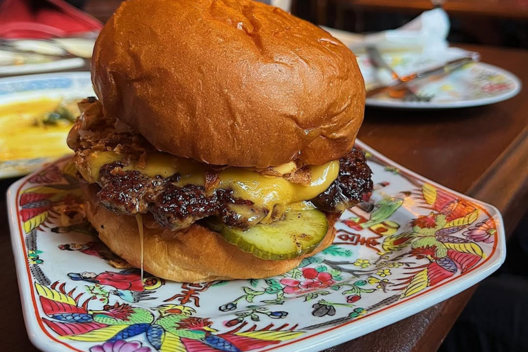 Burger at Four Legs at The Plimsoll in London.