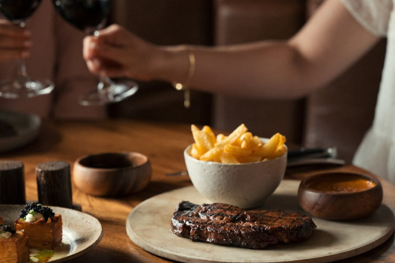 Steak and chips at The Meat and Wine Co.