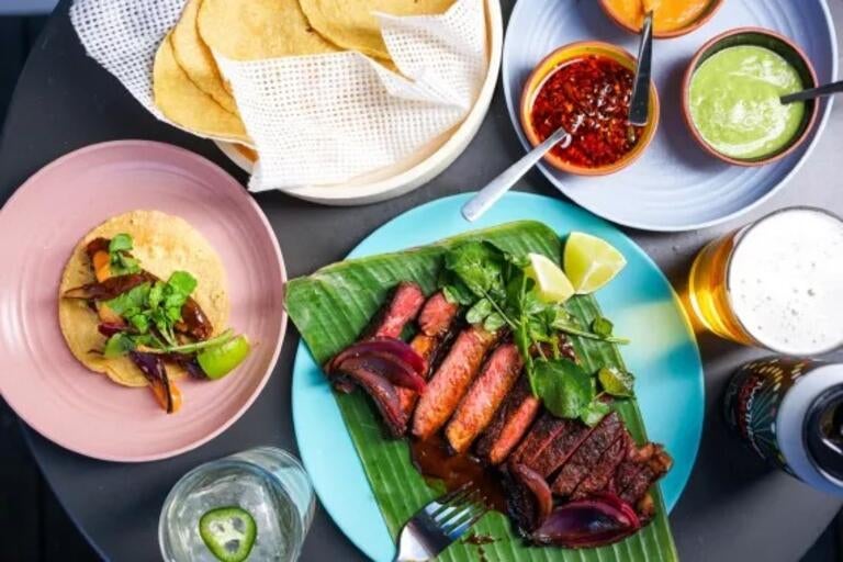 Dishes at Tacos Padre in London.