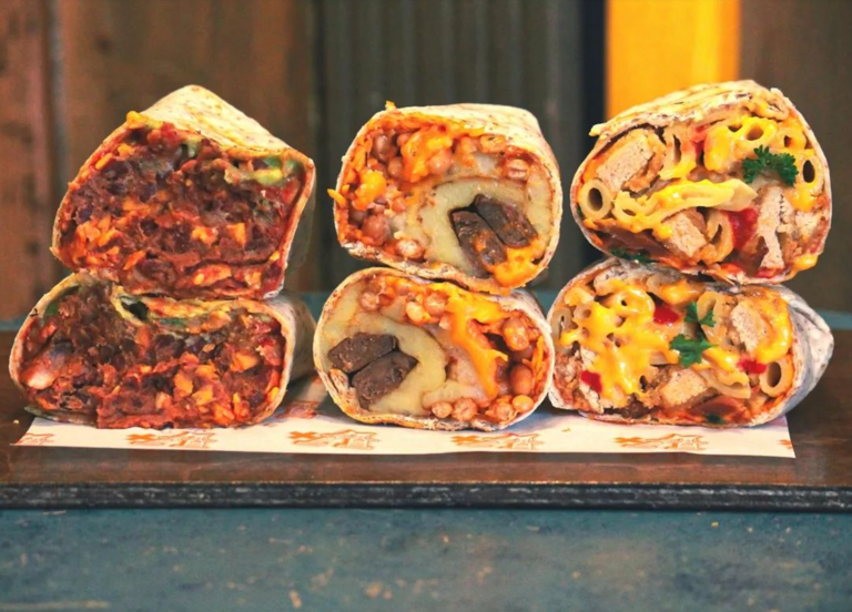 Burritos at VX Bristol vegan restaurant.