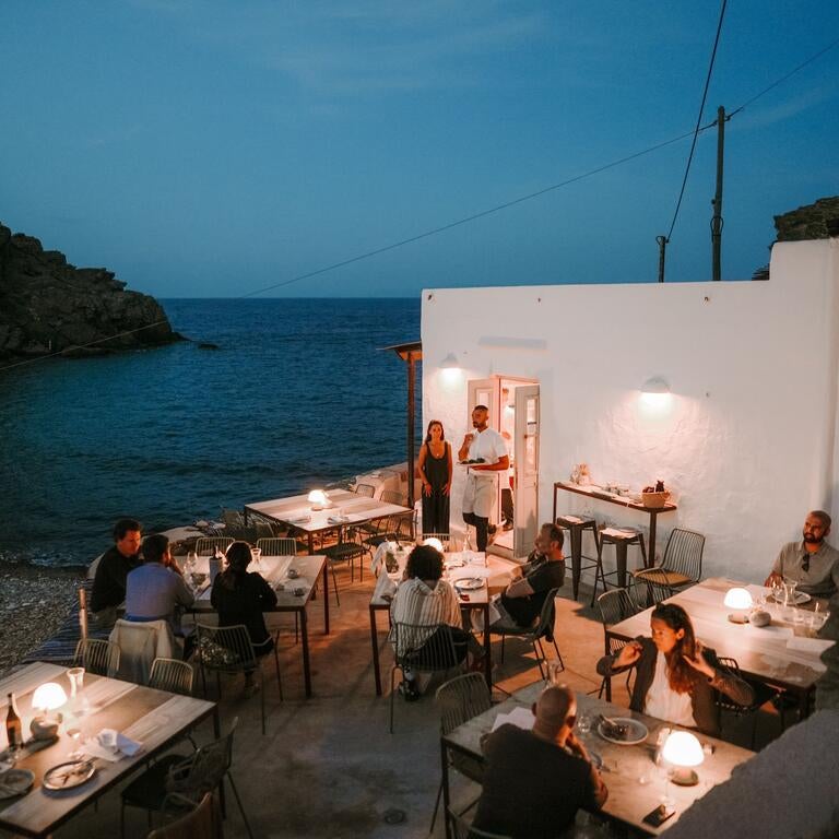 The terrace at Cantina in Sifnos.