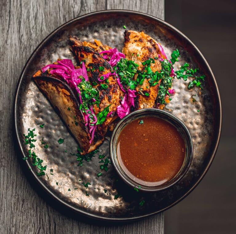 A dish at Jam Delish vegan Caribbean restaurant in London.